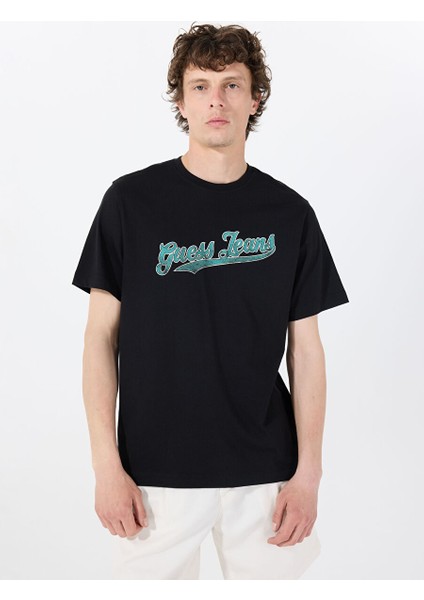 Siyah Erkek Regular Fit Desenli T-Shirt M5GI54K8FQ4JBLK Gj Ss Cn Reg 1981