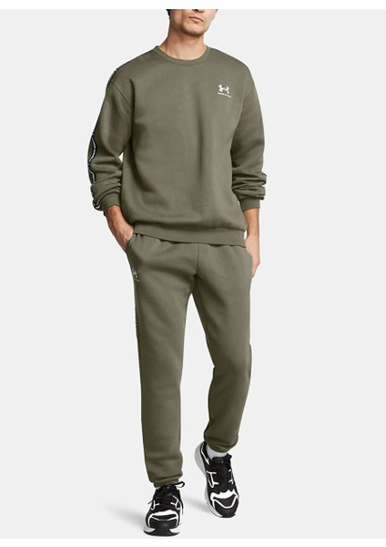 Haki Erkek Yuvarlak Normal Düz Sweatshirt 1389357-390 Ua Icon Fleece Crew Tap