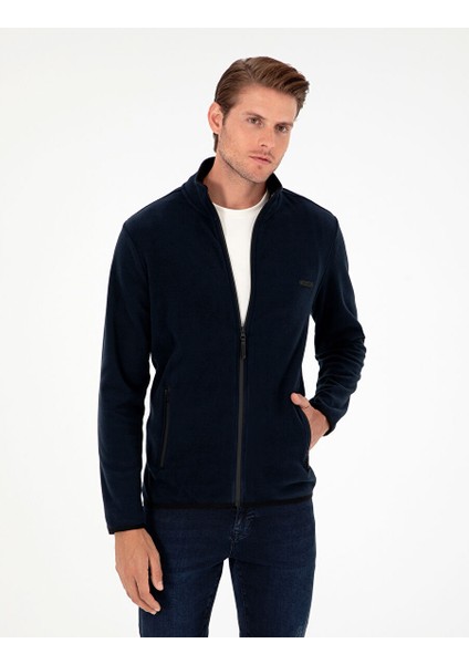 Lacivert Regular Fit Polar Hırka