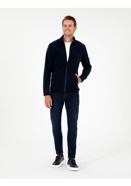 Lacivert Regular Fit Polar Hırka
