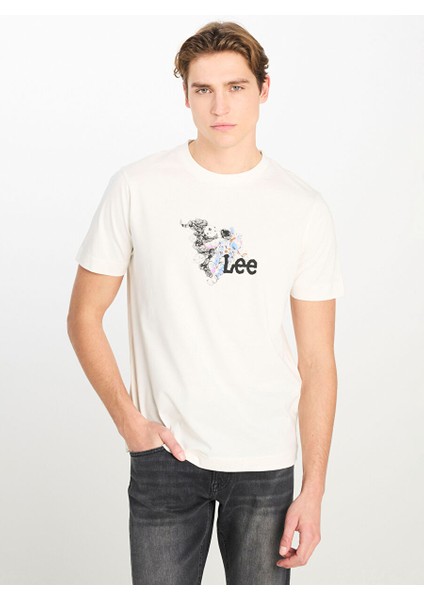 Ekru Erkek Regular Fit T-Shirt L2510323102 Regular Fit Grafik