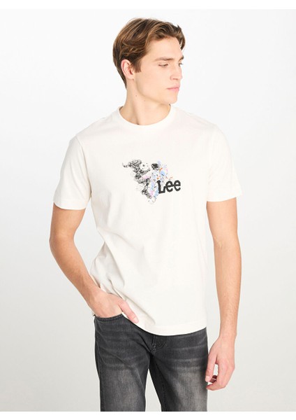 Ekru Erkek Regular Fit T-Shirt L2510323102 Regular Fit Grafik