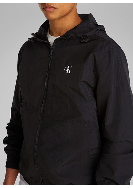 Siyah Erkek Kapüşon Standart Ceket J30J327254BEH Nylon Hooded Wndbreak modelleri