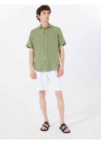Beyaz Erkek Standart Bermuda Şort Mr Rog Short