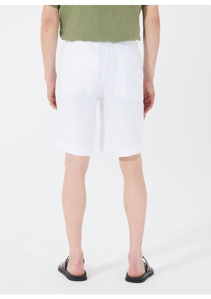 Beyaz Erkek Standart Bermuda Şort Mr Rog Short