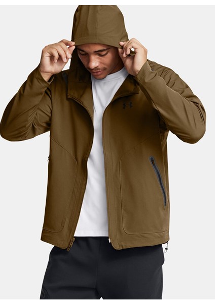 1389354-498 Ua Unstoppable Jacket L Kiremit Fermuarlı Yaka Normal Kalıp Erkek Zip Ceket