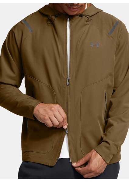 1389354-498 Ua Unstoppable Jacket L Kiremit Fermuarlı Yaka Normal Kalıp Erkek Zip Ceket