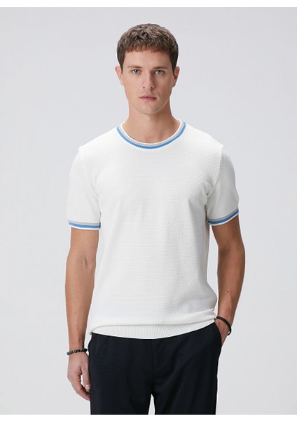 Ekru Erkek Bisiklet Slim Fit Kazak 1093989