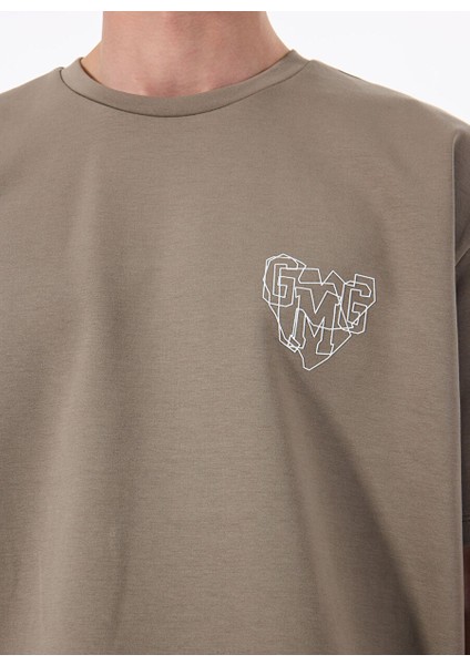 Gmg Fırenze Haki Erkek Oversize T-Shirt GU25MSS03019