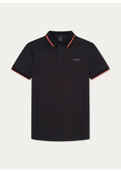 Siyah Erkek Slim Fit Polo T-Shirt HM563230