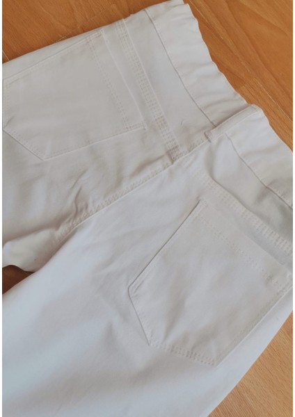 Unısex Pantolon Kız / Erkek Çocuk Beli Ayarlanabilir Lastikli Beyaz Keten Pantolon fiyatları