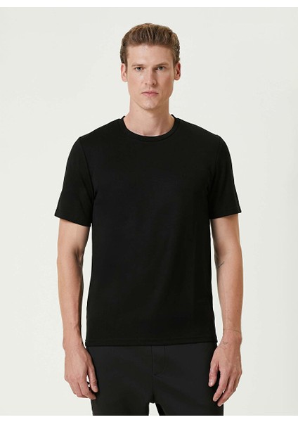 Siyah Erkek Slim Fit Düz T-Shirt 1092954