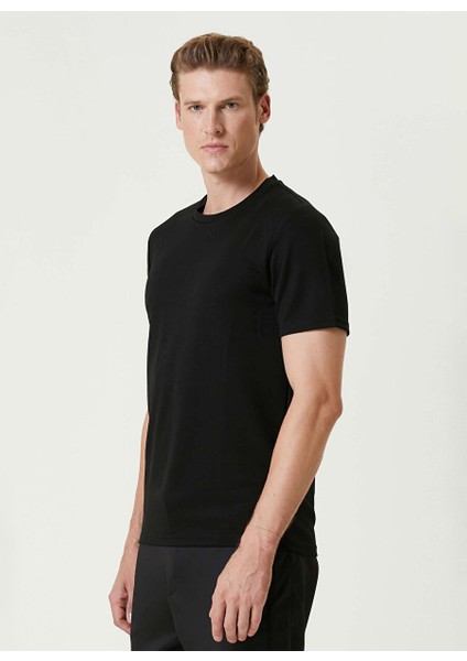 Siyah Erkek Slim Fit Düz T-Shirt 1092954 fırsatları