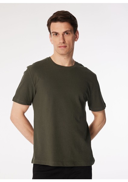 Bisiklet Yaka Haki Erkek T-Shirt 1090400