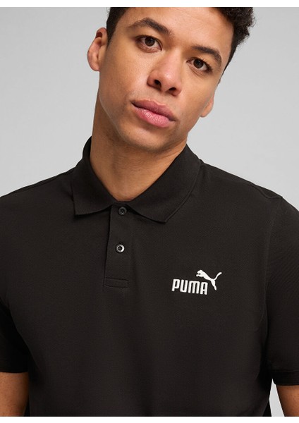 Siyah Erkek Regular Fit Düz T-Shirt 68255201 Ess No. 1 Logo Pique Polo