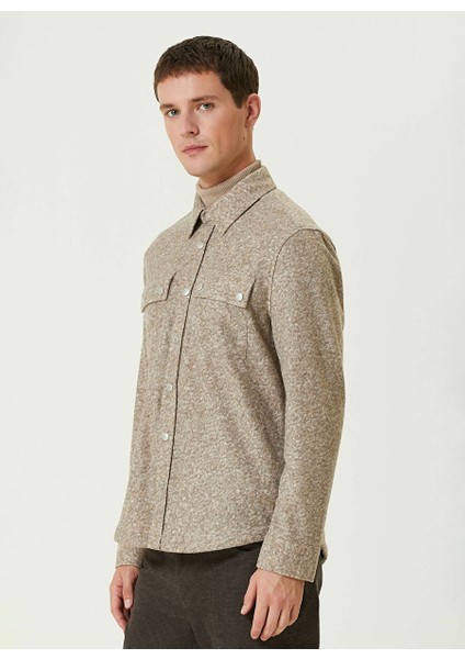 Bej Erkek Gömlek Slim Fit Düz Gömlek 1092014 fırsatları