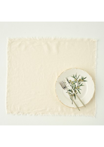 %100 Pamuk Olive Püsküllü Amerikan Servis Krem (35X45 Cm) fiyatları