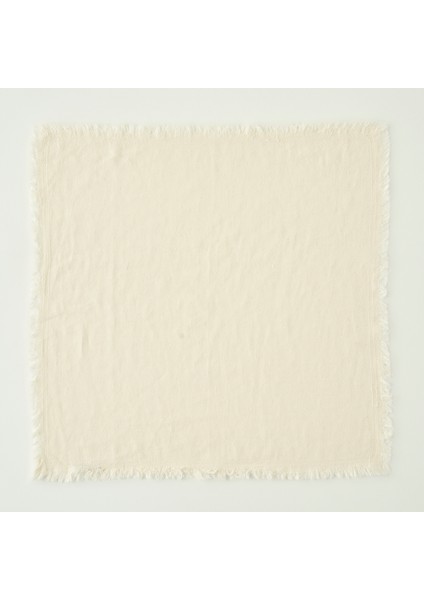 %100 Pamuk Olive Püsküllü Peçete Krem (40X40 Cm)
