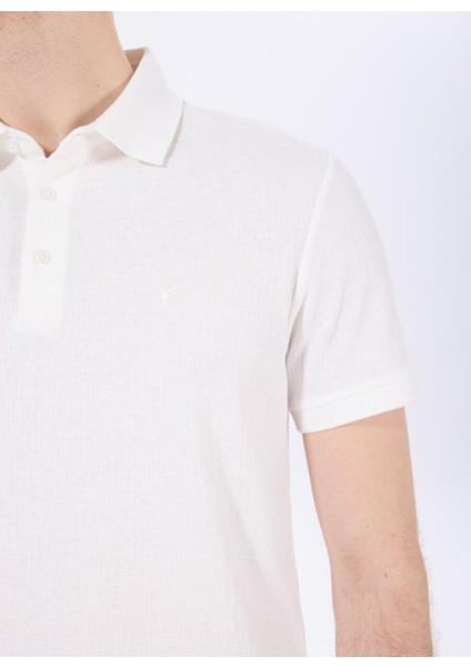 Jakarlı Beyaz Erkek Polo T-Shirt F4SM-TST 0939 fırsatları