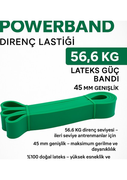 45 mm Yeşil Güç Bandı Fitness Resistance Powerband En Sert Direnç Lastiği Pilates Latex Aerobik Squat fiyatları
