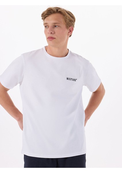 Beyaz Erkek Relaxed Baskılı T-Shirt M5SM-TST1295