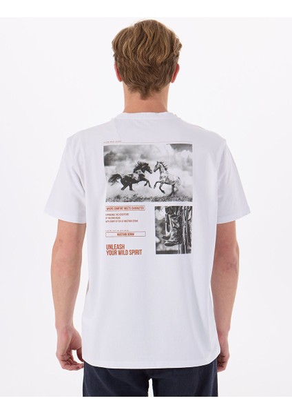 Beyaz Erkek Relaxed Baskılı T-Shirt M5SM-TST1295 indirimleri