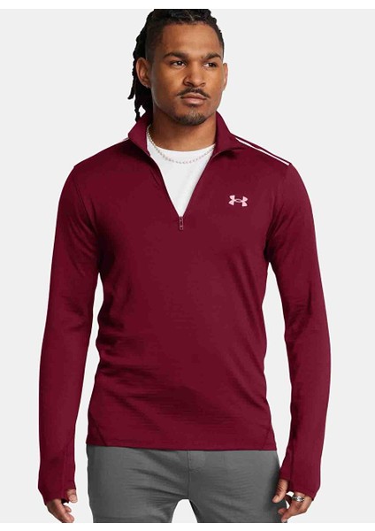 Bordo Erkek Normal Düz T-Shirt 1387793-625 Ua Vanish Cw 1/4 Zip