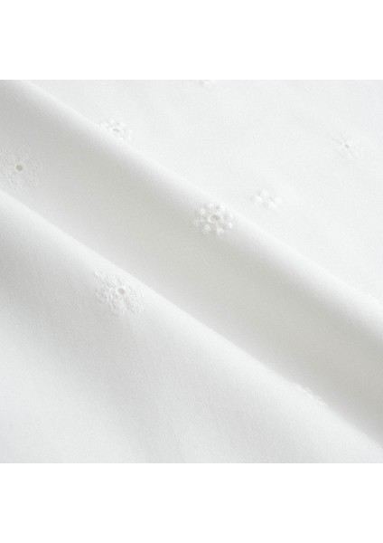 Ahter Battal Boy Nevresim Takımı Organik Pamuk Saten Brodeli Krem 240X220 cm