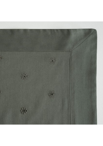 Ahter Çift Kişilik Nevresim Takımı %100 Organik Pamuk Saten Brodeli Yeşil 200X220 cm fiyatları