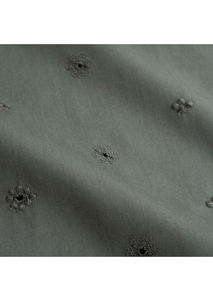 Ahter Çift Kişilik Nevresim Takımı %100 Organik Pamuk Saten Brodeli Yeşil 200X220 cm modelleri