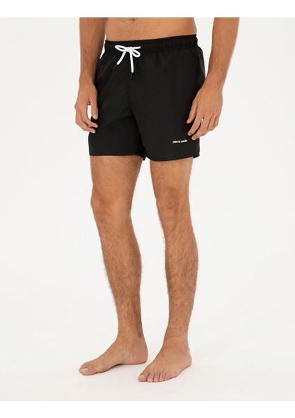 Siyah Regular Fit Deniz Şortu