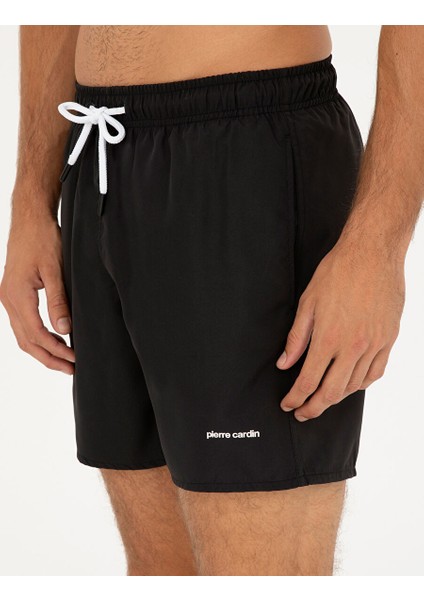 Siyah Regular Fit Deniz Şortu