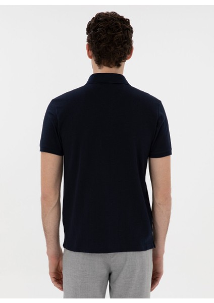 Lacivert Erkek Slim Fit Jakarlı Polo T-Shirt Asır indirimleri