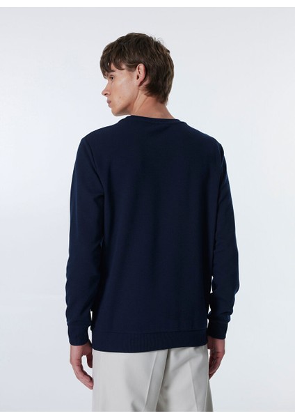 Lacivert Erkek Bisiklet Normal Baskılı Sweatshirt M4WM-SWT -1909