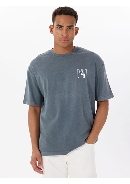 Gmg Fırenze Mavi Erkek Oversize T-Shirt ZR24MSS03051
