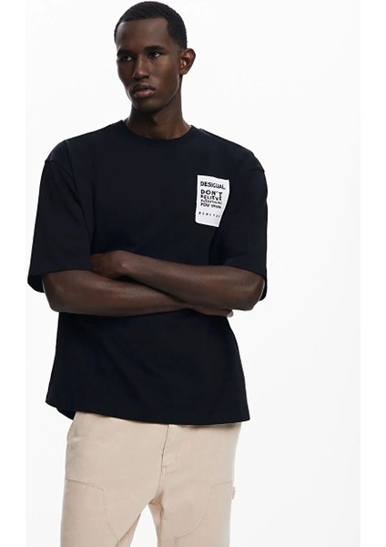 Siyah Erkek Regular Fit T-Shirt 25SMTK24_MAN Knıt T-Shırt Short Sle fiyatları