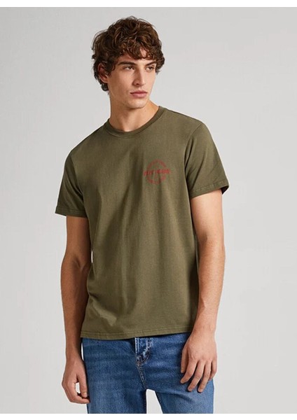 Yeşil Erkek Regular Fit Baskılı T-Shirt PM509210 679 Craıg