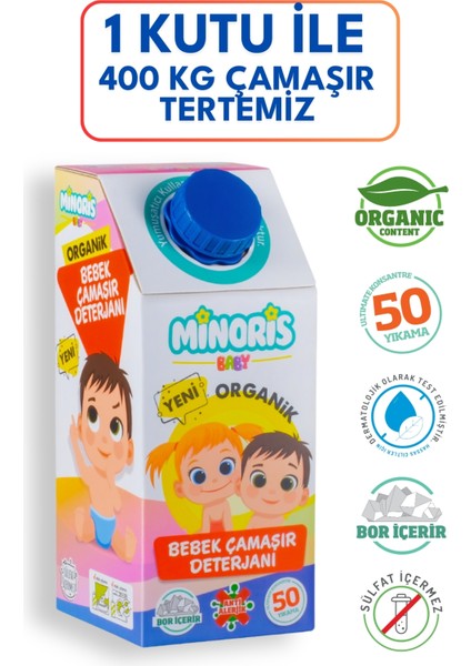 Baby Organik Antialerjik Bebek Çamaşır Deterjanı Parfümsüz 50 Yıkama