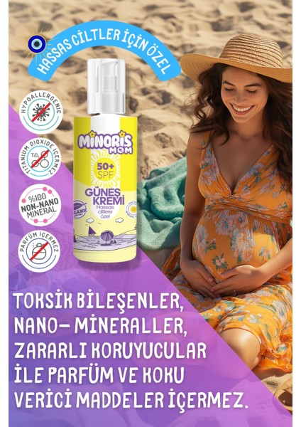 Mom Hassas Ciltler İçin Güneş Kremi Spf 50 150 ml
