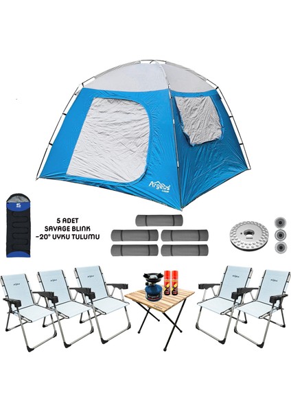 Argeus Skydome 5 Kişilik 3 Mevsim Kamp Çadırı Seti