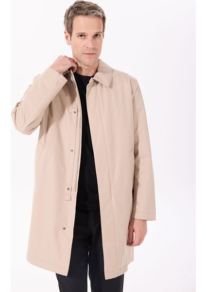 Bej Erkek Slim Fit Trençkot HM403171