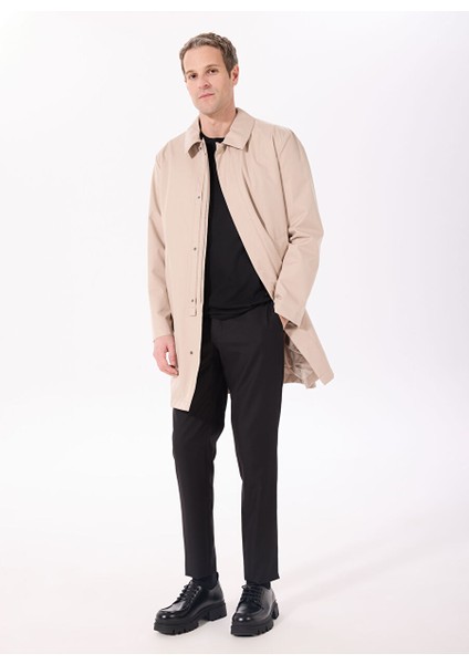 Bej Erkek Slim Fit Trençkot HM403171