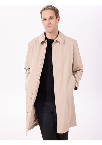 Bej Erkek Slim Fit Trençkot HM403171