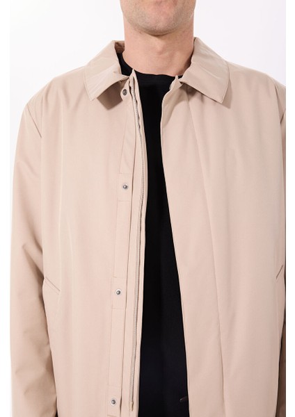 Bej Erkek Slim Fit Trençkot HM403171