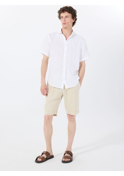 Bej Erkek Standart Bermuda Şort Mr Rog Short