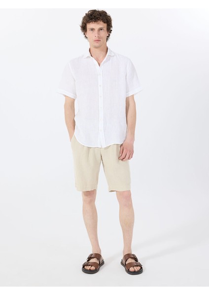 Bej Erkek Standart Bermuda Şort Mr Rog Short
