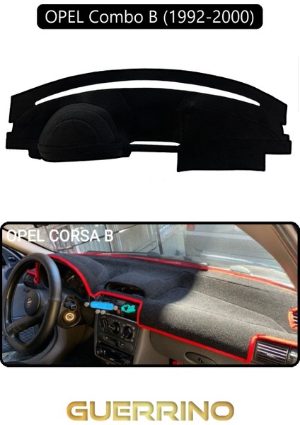 Opel Corsa B Combo B (1992-2000)TORPİDO Koruma Halısı Siyah Kenar