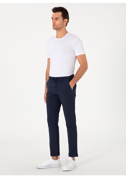 Lacivert Erkek Slim Fit Chino Pantolon Paul modelleri
