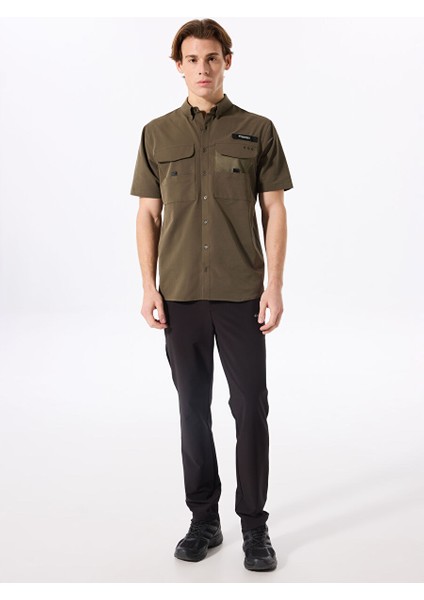 D4SM-GML3229 Haki Relaxed Fit Düz Erkek Gömlek fiyatları