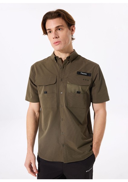 D4SM-GML3229 Haki Relaxed Fit Düz Erkek Gömlek modelleri